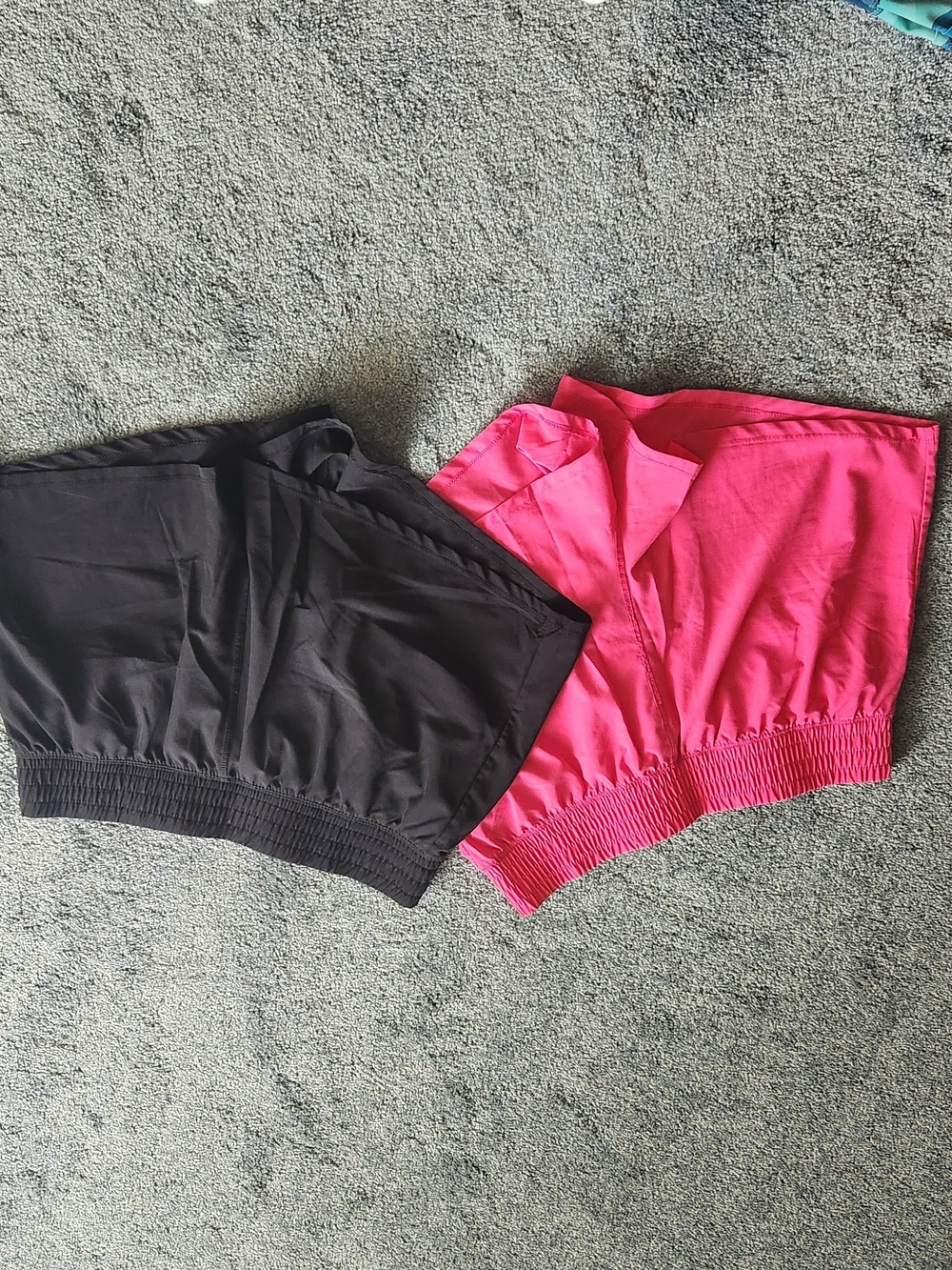 Women’s Athletic Shorts Duo — Black and Hot Pink
